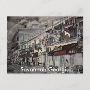 Cityscape architecture historical art, Savannah... Postcard