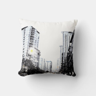 cityscape at night throw pillow