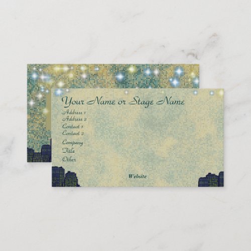 Cityscape at Night with Stars Business Card
