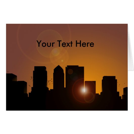 Cityscape at sunrise cards (Front Horizontal)
