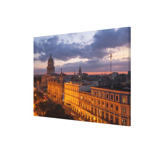 Cityscape at sunset Havana Cuba Canvas Print