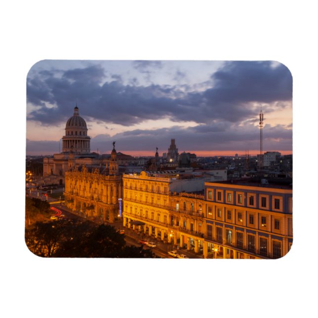 Cityscape at sunset, Havana, Cuba Magnet (Horizontal)