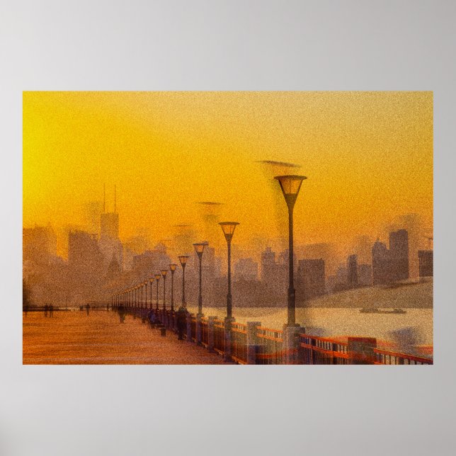 Cityscape at sunset poster (Front)