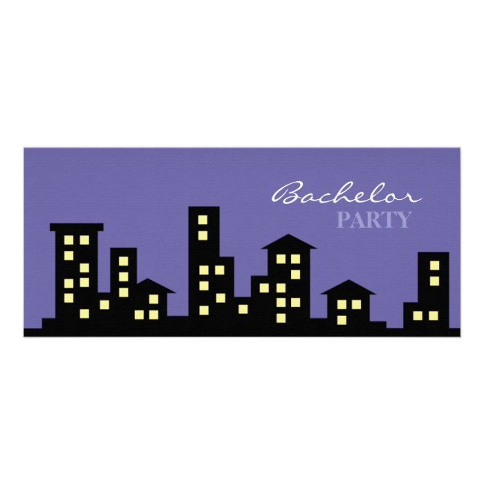 Cityscape Bachelor Party Custom Invitations