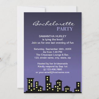 Cityscape Bachelorette Party Invitation