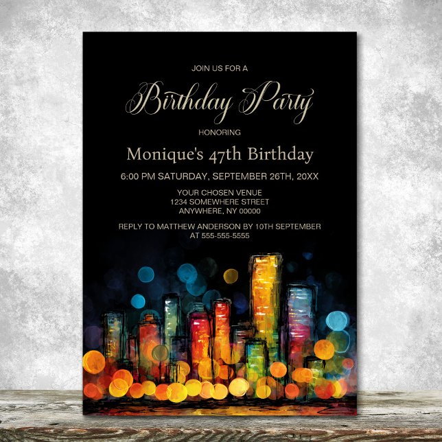 Cityscape Birthday Party Invitation (Creator Uploaded)