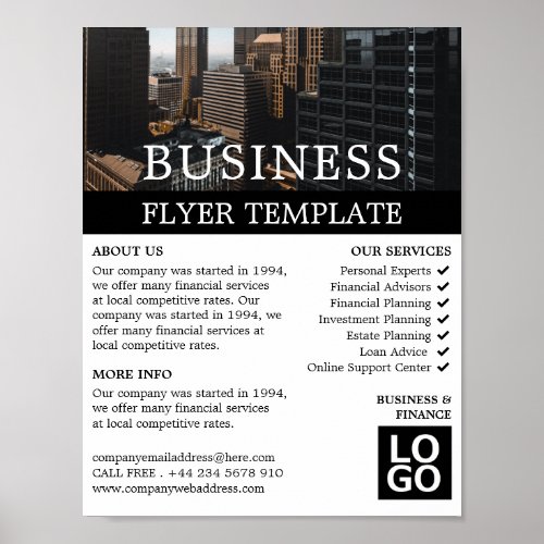 Cityscape Business  Finance Advertising Poster