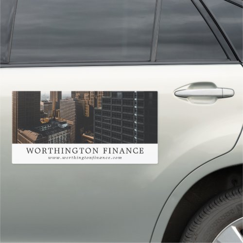 Cityscape Business  Finance Car Magnet