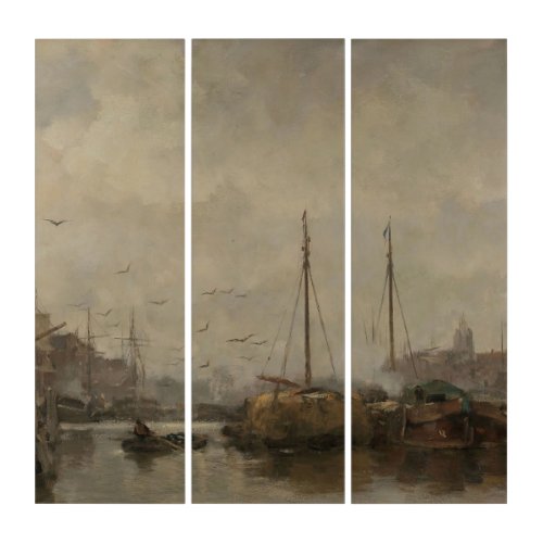 Cityscape c 1885 _ c 1887 Jacob Maris Triptych