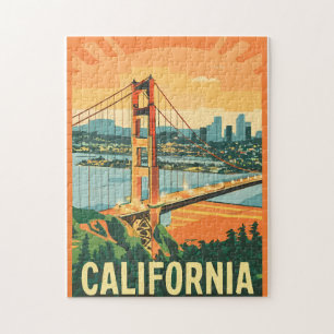 Cityscape California Eye-Catching Vector Design Jigsaw Puzzle