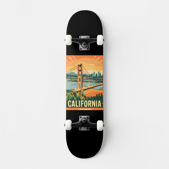 Cityscape California Eye-Catching Vector Design Skateboard (Front)