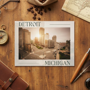 Cityscape Charm: Detroit's Impressions Postcard