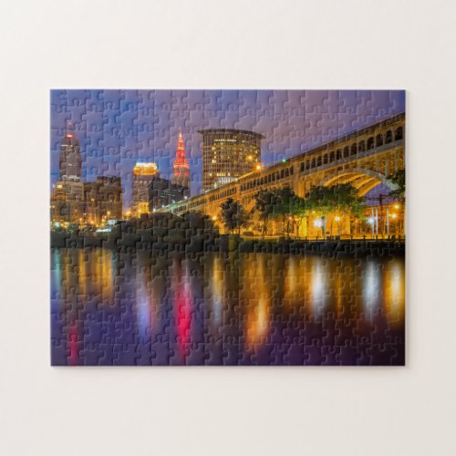 Cityscape Cleveland Tourism City Midwest City Skyl Jigsaw Puzzle