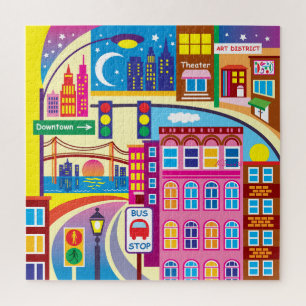 Cityscape Colors Jigsaw Puzzle