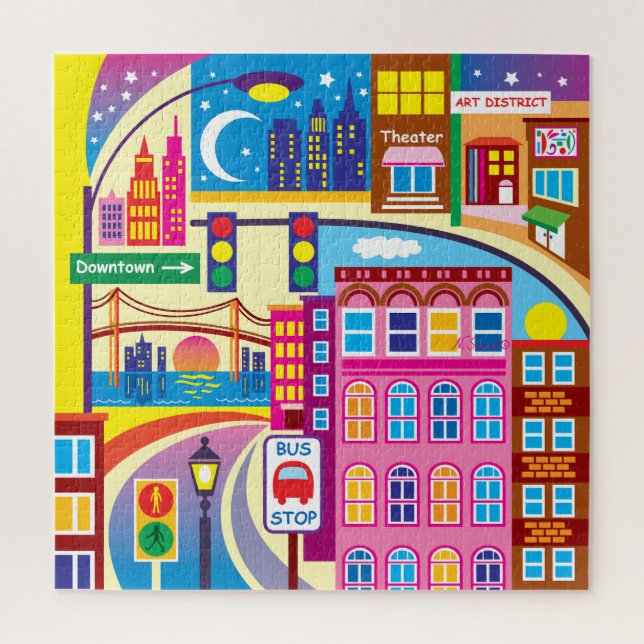 Cityscape Colors Jigsaw Puzzle (Vertical)