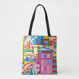 Cityscape Colors Tote Bag