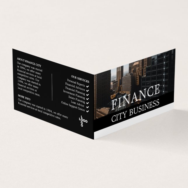 Cityscape, Company Logo/Photo, Business & Finance Business Card (Outside)