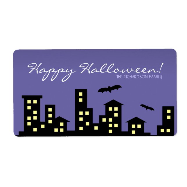 Cityscape Halloween Label (Front)