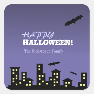 Cityscape Halloween Square Sticker