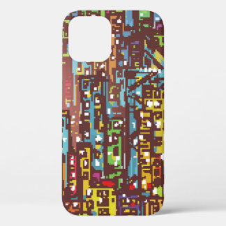Cityscape hand drawn illustrationart,street,city,s iPhone 12 case