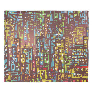 Cityscape hand drawn illustrationart,street,city,s duvet cover