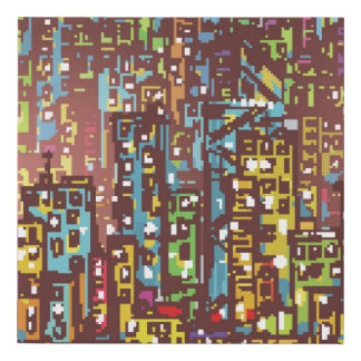 Cityscape hand drawn illustrationart,street,city,s faux canvas print