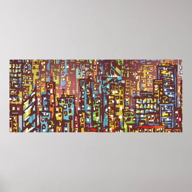 Cityscape hand drawn illustrationart,street,city,s poster (Front)