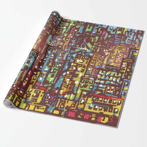 Cityscape hand drawn illustrationartstreetcitys wrapping paper
