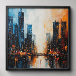 Cityscape in Dual Tones Peel And Stick Photo Tile