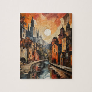 Cityscape in Warm Tones Puzzle