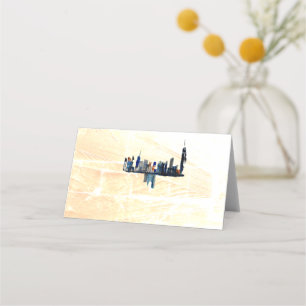 Cityscape London Painted Landscape  Wedding     Place Card