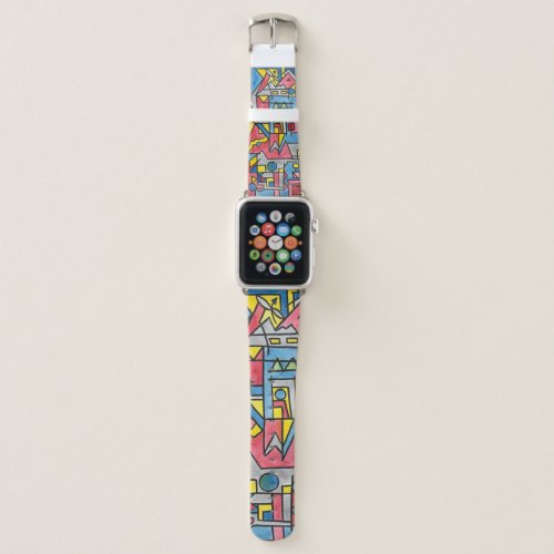 Cityscape_Modern Bauhaus Geometric Art Apple Watch Band