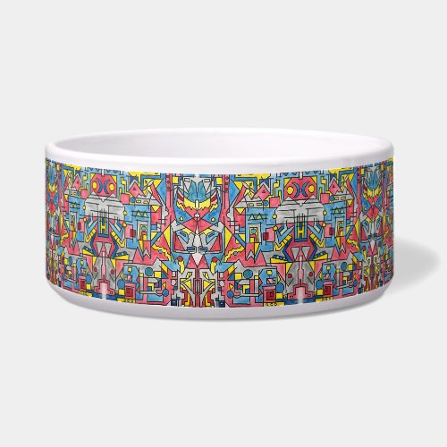 Cityscape-Modern Bauhaus Geometric Pattern Bowl
