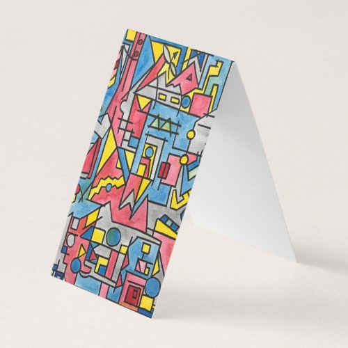 Cityscape_Modern Bauhaus Geometric Watercolor Art Business Card