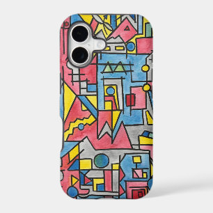 Cityscape-Modern Bauhaus Geometric Watercolor Art iPhone 17 Case