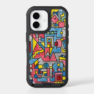 Cityscape-Modern Bauhaus Geometric Watercolor Art iPhone 17 Case