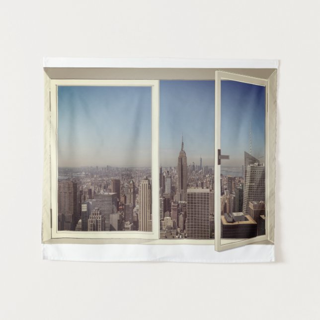 Cityscape New York City Wall Hanging Tapestry (Front (Horizontal))