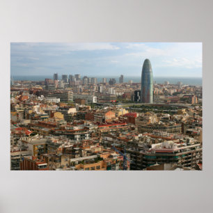 cityscape of barcelona poster
