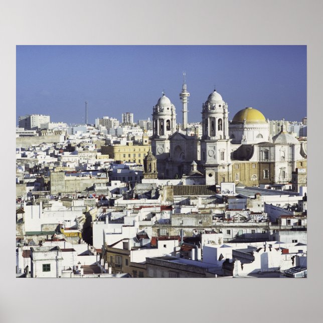 Cityscape of Cadiz, Spain Poster (Front)
