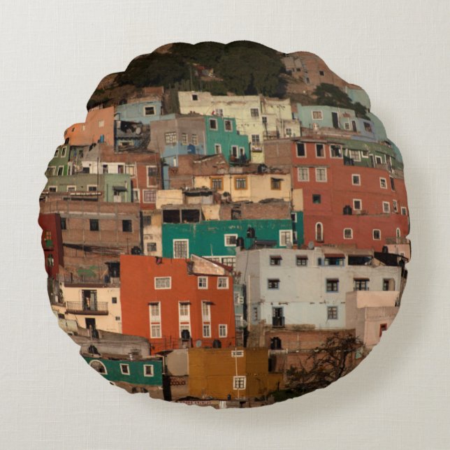Cityscape Of Guanajuato, Mexico Round Pillow (Front)