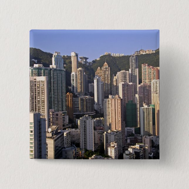 Cityscape of Hong Kong, China Pinback Button (Front)