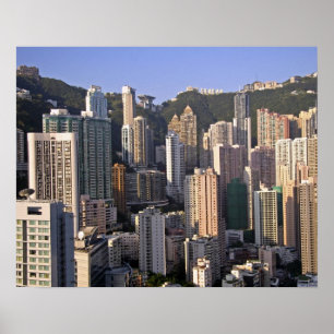 Cityscape of Hong Kong, China Poster
