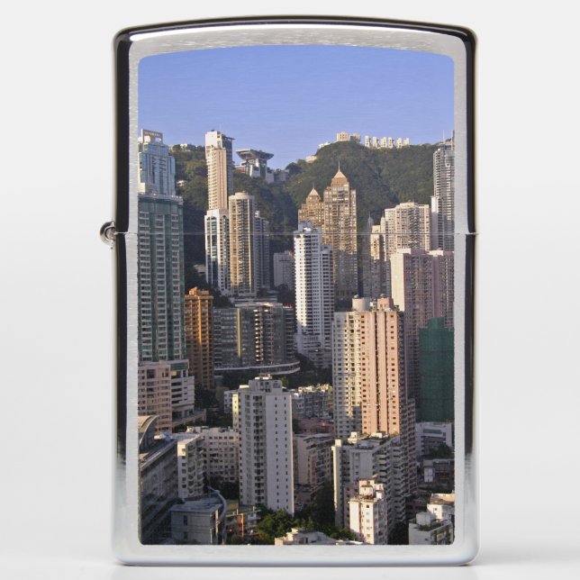 Cityscape of Hong Kong, China Zippo Lighter (Front)