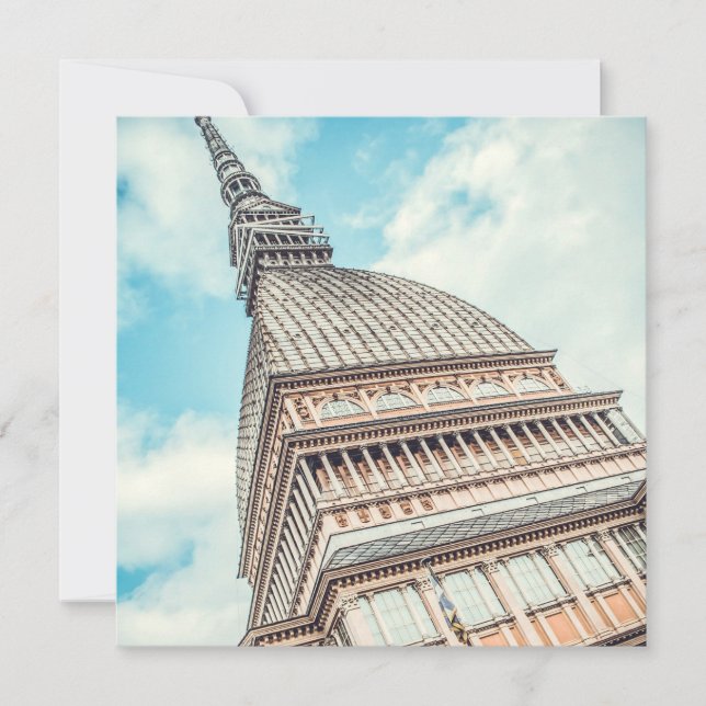 Cityscape of Mole Antonelliana, Turin, Italy Invitation (Front)