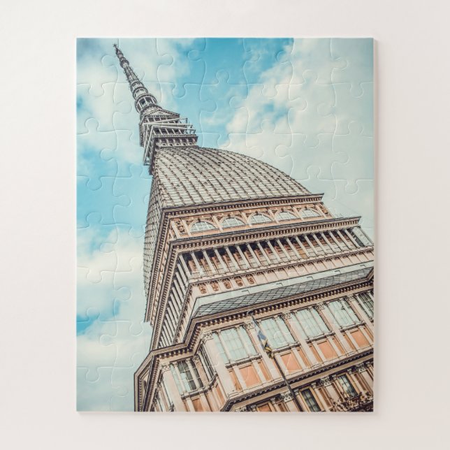 Cityscape of Mole Antonelliana Turin Italy Vintage Jigsaw Puzzle (Vertical)