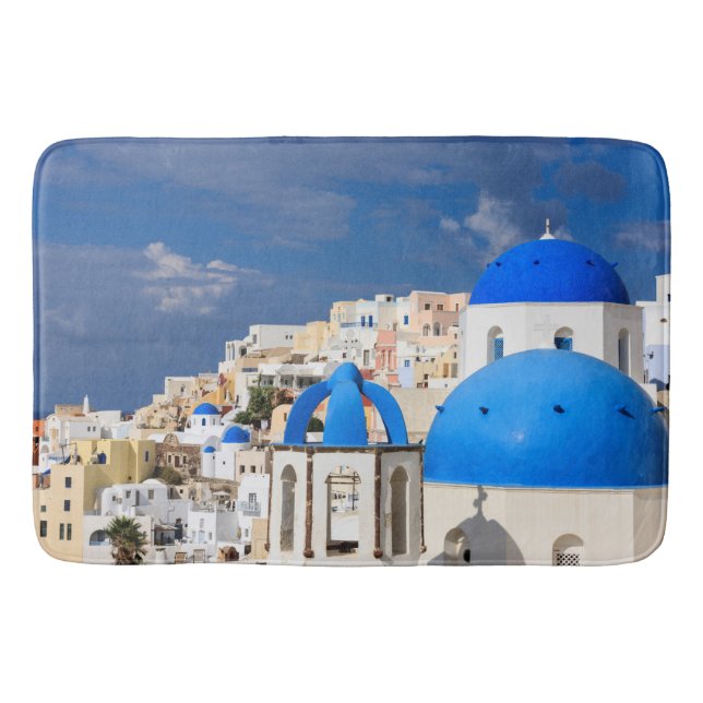 Cityscape of Santorini, Greece Bath Mat (Front)