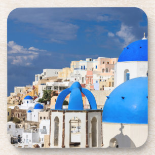 Cityscape of Santorini, Greece Beverage Coaster