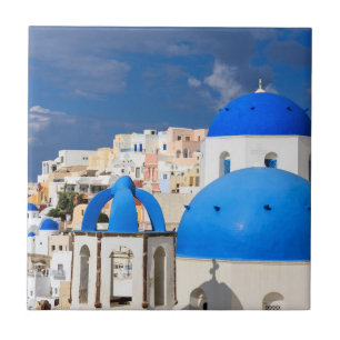 Cityscape of Santorini, Greece Ceramic Tile