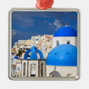 Cityscape of Santorini, Greece Metal Ornament