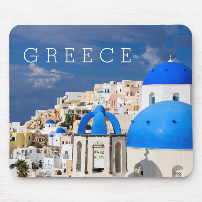 Cityscape of Santorini, Greece Mouse Pad (Front)